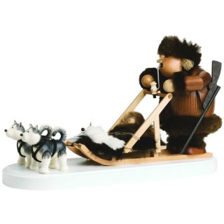 KWO Räuchermann Eskimo mit Hundeschlitten Höhe 21 cm