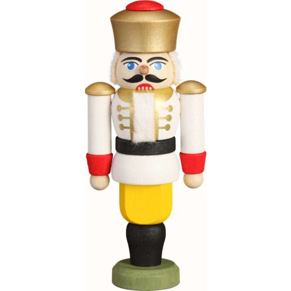 Seiffener Volkskunst Nussknacker König weiss Größe 9 cm