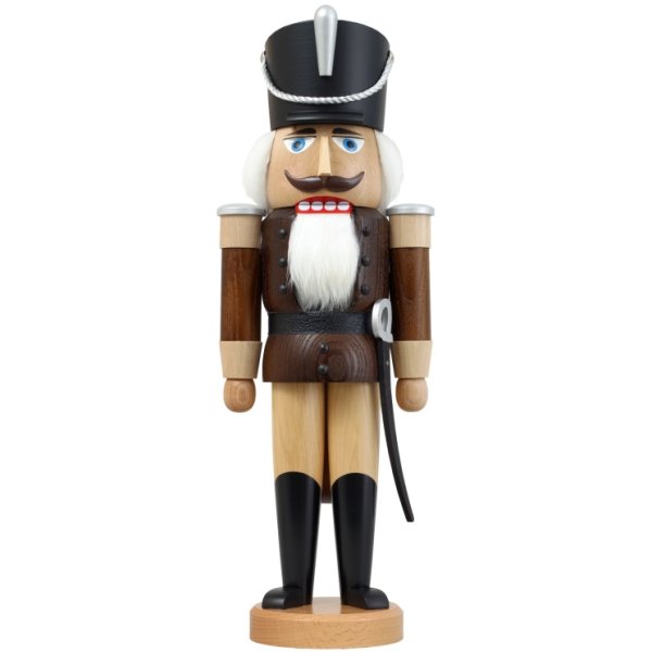 Seiffener Volkskunst Nussknacker Husar braun Größe 37 cm