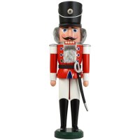 Seiffener Volkskunst Nussknacker Husar rot...