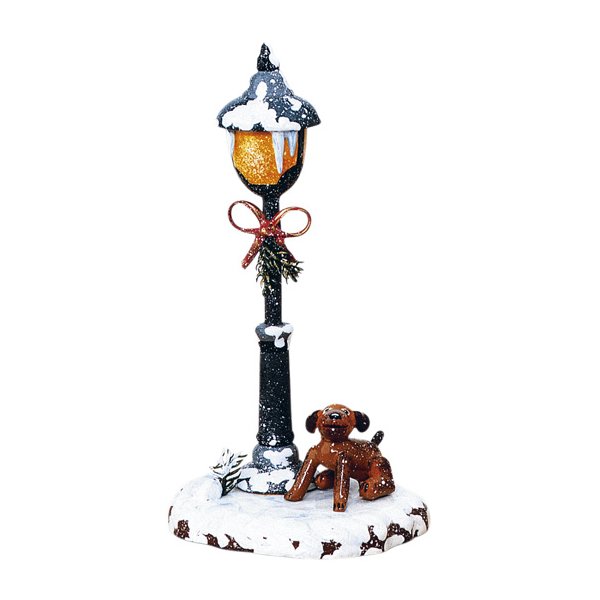 Hubrig-Volkskunst Winterkinder Bello unter der Laterne Höhe 12cm