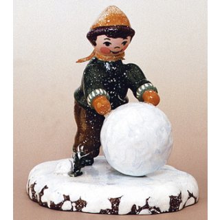Hubrig-Volkskunst Winterkinder Junge mit Schneekugel Höhe 7cm
