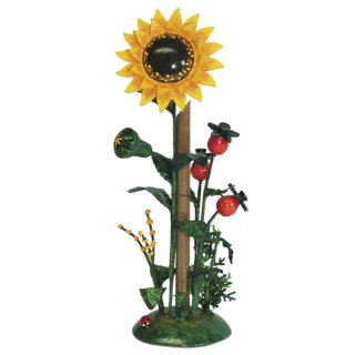 Hubrig-Volkskunst Miniaturen Blumeninsel Sonnenblume Höhe 14 cm