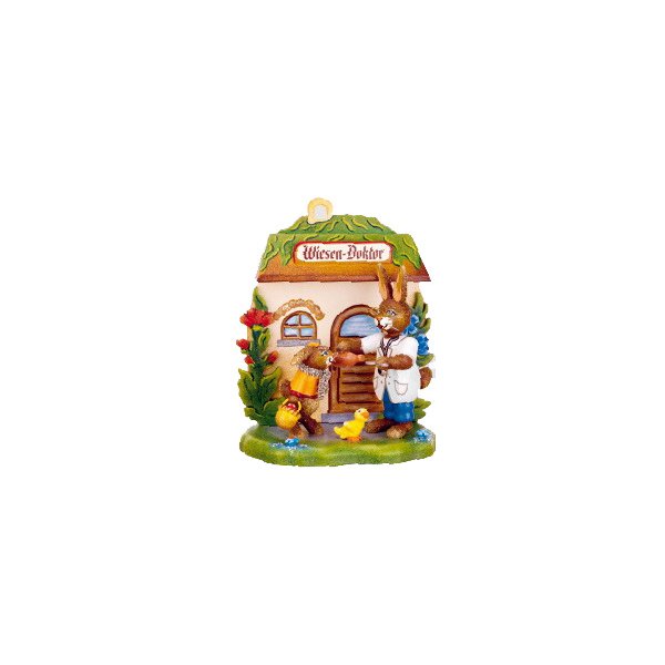 Hubrig-Volkskunst Hasenland Wiesen - Doktor Höhe 12 cm