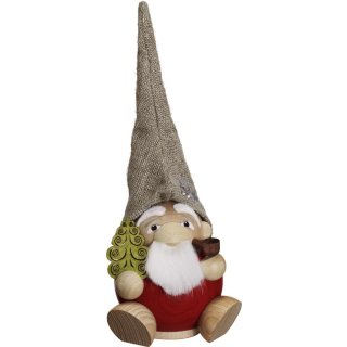 Seiffener Volkskunst Kugelräucherfigur Waldzwerg Weihnachtsmann 19 cm