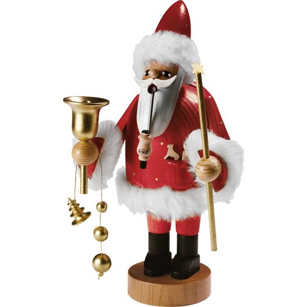 KWO Erzgebirge Räuchermann Santa Claus rot Höhe 18 cm
