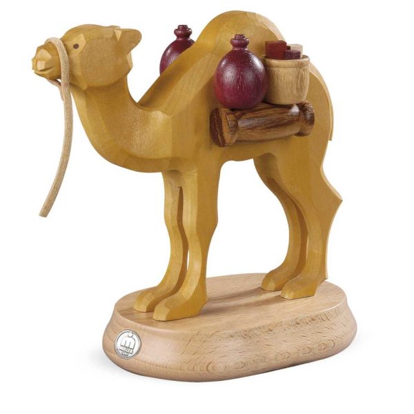Müller Erzgebirge Kamel für Räuchermann Müllerchen Araber (16450) handgeschnitzt natur Höhe 14 cm