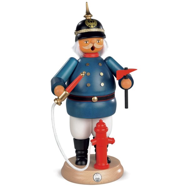 Müller Erzgebirge Räuchermann groß Historischer Feuerwehrmann 14 x 25 cm