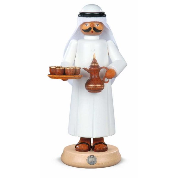 Müller Räuchermann groß Araber mit rauchender Kaffeekanne 14 x 27 cm