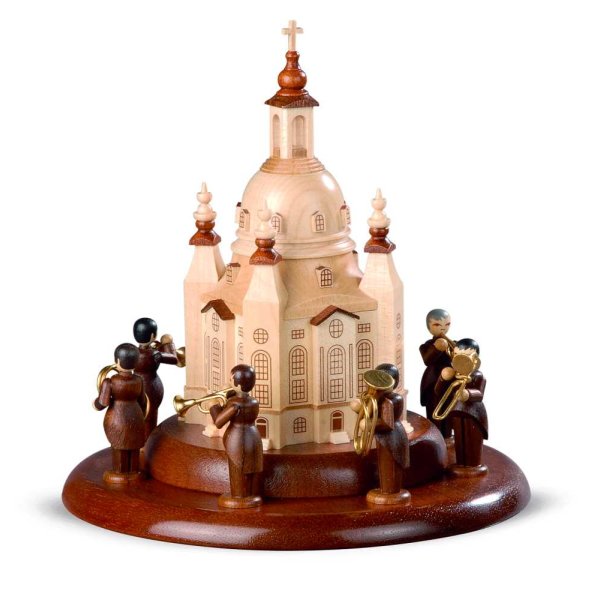 Müller Motivplattform für elektronische Spieldosen Blechbläserensemble an der Dresdener Frauenkirche 15 cm Durchmesser