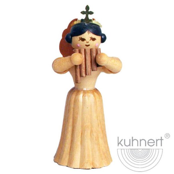 Kuhnert Konzertengel Engel Langrockengel mit Panflöte natur 5,5 cm