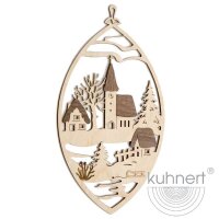 Kuhnert Erzgebirge Fensterbild Kirche mit Edelholzfurnier...