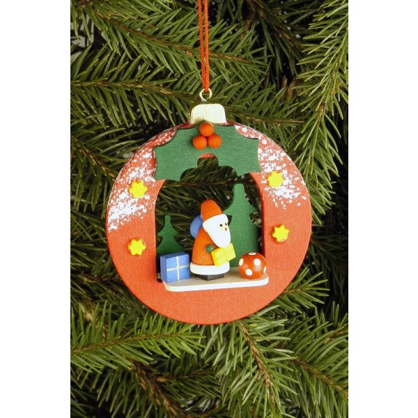 Christian Ulbricht Baumbehang Kugel mit Weihnachtsmann 6,7 / 7,4 cm