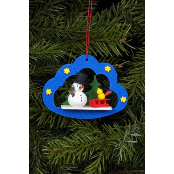 Christian Ulbricht Baumbehang Schneemann in Wolke 7,5 / 5,7 cm