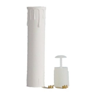 Plasteschaft für 14 mm Lichtertüllen E10 weiß kompl.