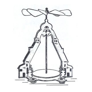 Vorlage 515 Tischpyramide ohne Figuren, H 32 cm, B 19 cm, L 24 cm