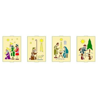 Vorlage Kastenlaterne Christi Geburt 1, selbstklebend, 19 x 19 x 23 cm