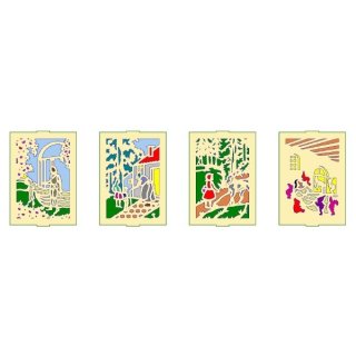 Vorlage Kastenlaterne Märchen, selbstklebend, 19 x 19 x 23 cm