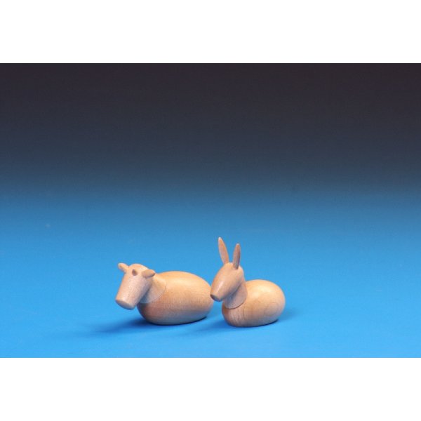 Schalling Ochse und Esel, natur Größe 6 cm