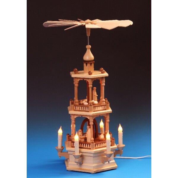 Schalling Pyramide 2-stöckig mit Chr. Geburt, elektr. indir. beleucht.