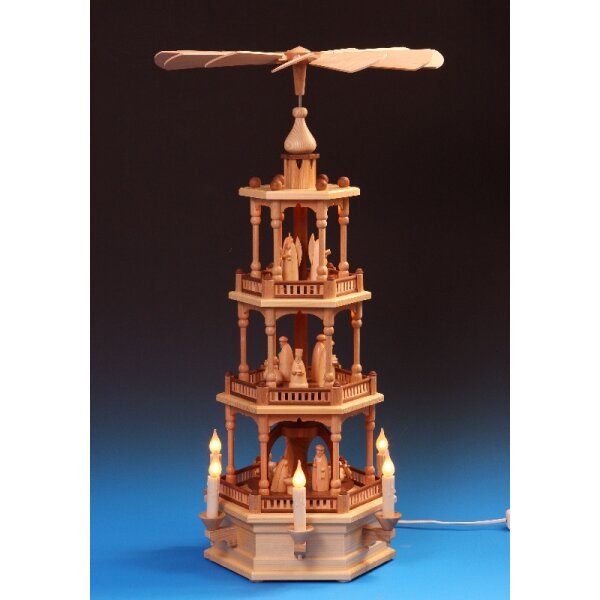 Schalling Pyramide 3-stöckig mit Chr. Geburt, elektr. indir. beleucht.