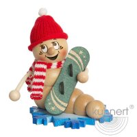 Kuhnert Erzgebirge Snowboard-Rudi Rauchwurm mit Schal auf...