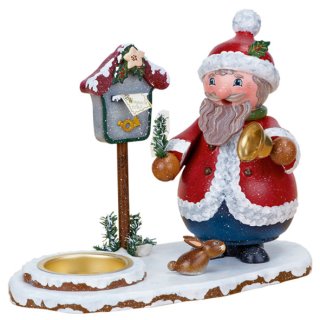 Hubrig-Volkskunst Räuchermann Weihnachtsmann mit Teelicht 17 x 15 cm