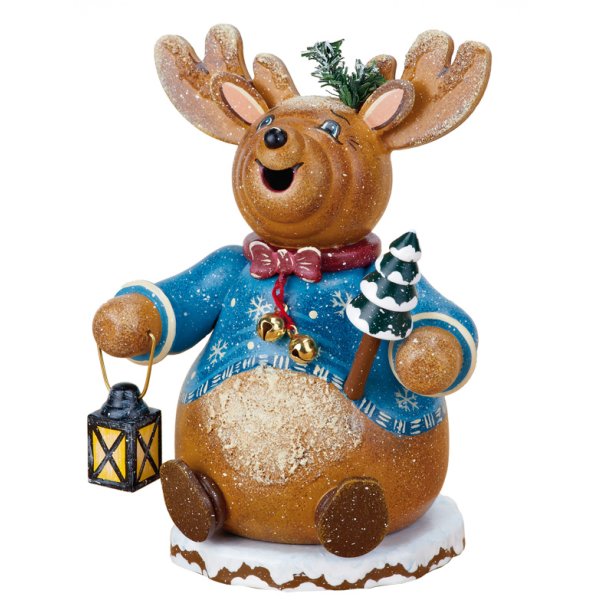 Hubrig-Volkskunst Räuchermann Wichtel Rentier Höhe 14 cm