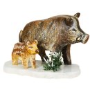 Hubrig-Volkskunst Winterkinder Wildschweine Höhe 3 cm