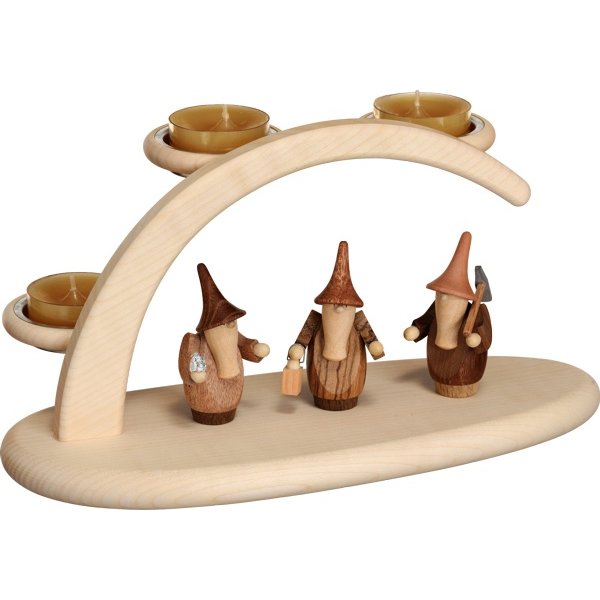 Seiffener Volkskunst Leuchterbogen mit Gnomen Größe 25 x 13 cm