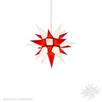 Herrnhuter Sterne Papier 40 cm weiß/rot