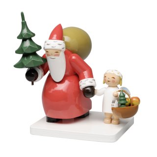 Wendt und Kühn Weihnachtsmann mit Baum und Engel Größe 8 cm