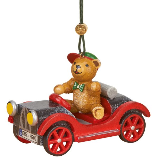 Hubrig-Volkskunst Baumbehang Auto mit Teddy Höhe 8 cm