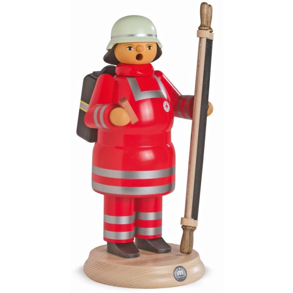 Müller Räuchermann groß Rotkreuz Sanitäter mit Trage 13 x 24 cm