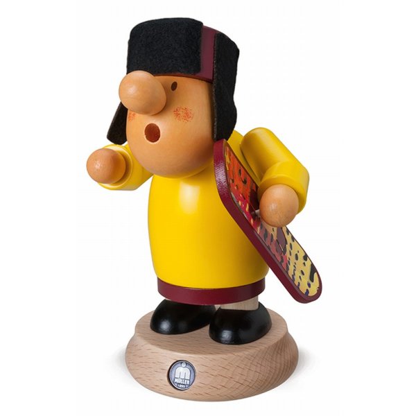 Müller Erzgebirge Räuchermann Müllerchen Snowboarder 12 x 16 cm