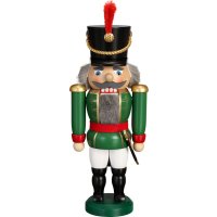 Seiffener Volkskunst Nussknacker Husar grün...