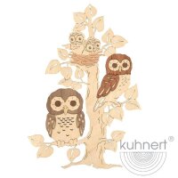 Kuhnert Erzgebirge Fensterbild Eulenbaum