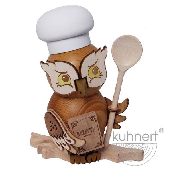 Kuhnert Erzgebirge Räuchermann Eule Koch Höhe ca. 15 cm