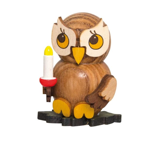 Kuhnert Eulenkind mit Kerze zum Stellen Höhe 4 cm
