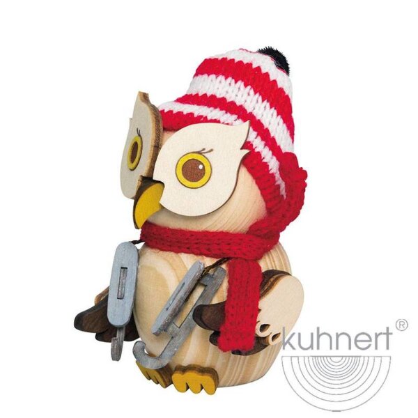 Kuhnert Mini Eule mit Schlittschuhen natur Höhe 7 cm