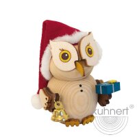 Kuhnert Mini Eule Weihnachtsmann natur Höhe 7 cm