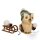 Kuhnert Mini Eule mit Schlitten natur Höhe 7 cm