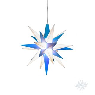 Herrnhuter Sterne 13 cm blau/weiß LED