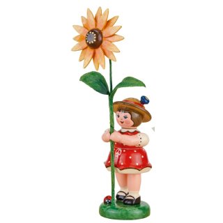 Hubrig-Volkskunst Blumenkinder Mädchen mit Sonnenhut Höhe 11 cm