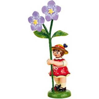 Hubrig-Volkskunst Blumenkinder Mädchen mit Flachs Höhe 11 cm