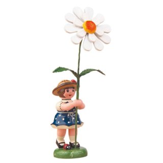 Hubrig-Volkskunst Blumenkinder Mädchen mit Margerite Höhe 11 cm