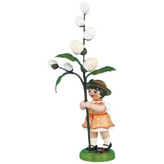 Hubrig-Volkskunst Blumenkinder Mädchen mit Maikätzchen Höhe 11 cm