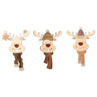 Kuhnert Erzgebirge Baumschmuck Elchkopf, 6er Set, mit...