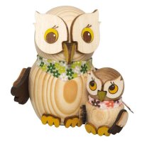 Kuhnert Mini Eule mit Kind natur Höhe 7 cm