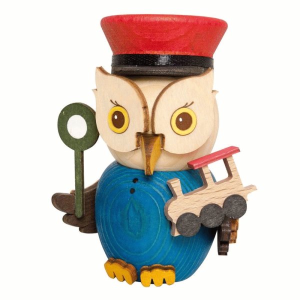 Kuhnert Mini Eule Eisenbahner farbig Höhe 7 cm